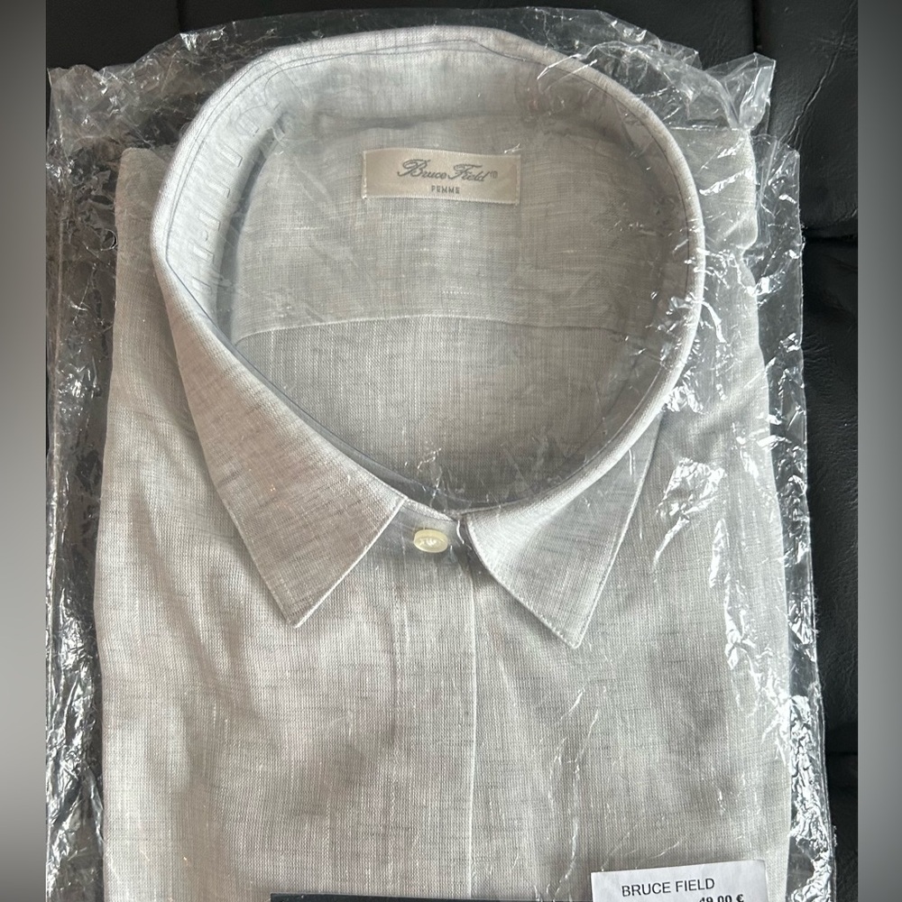 Women's Gray Button Down Shirt